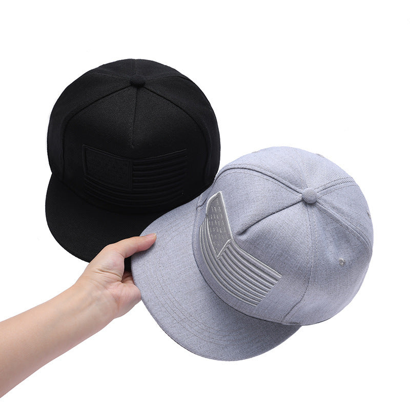 Sun Protection Baseball Cap Black And White Fashion Flat Brim Hat