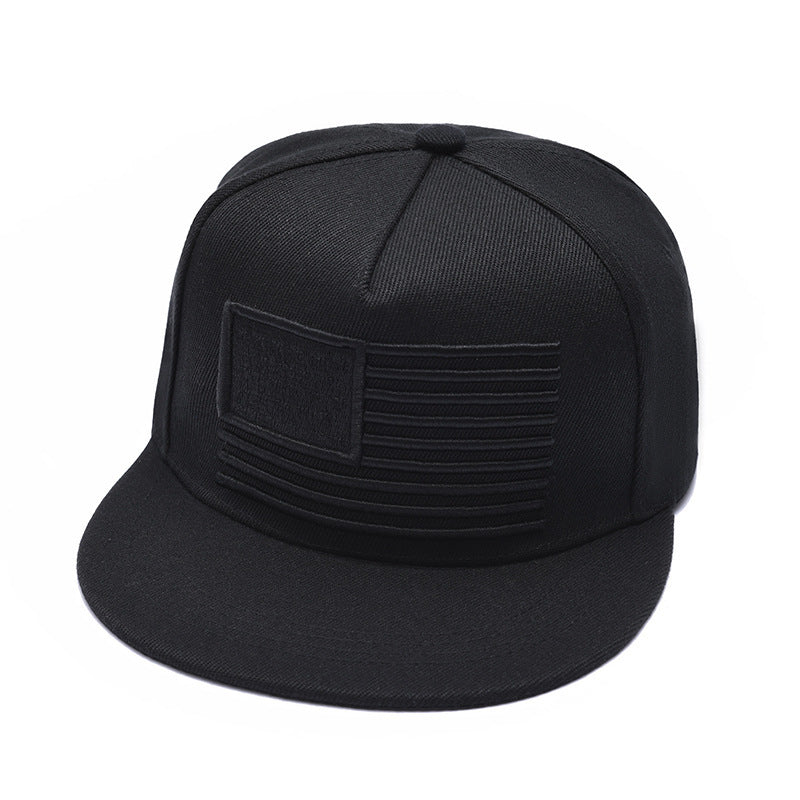 Sun Protection Baseball Cap Black And White Fashion Flat Brim Hat