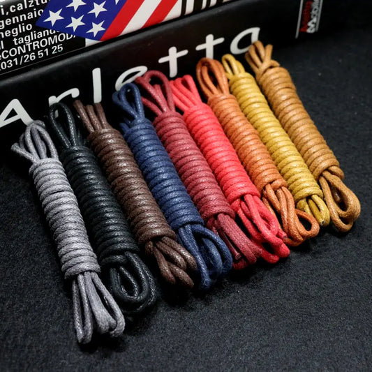 Cotton Waxed Round Shoelaces Set